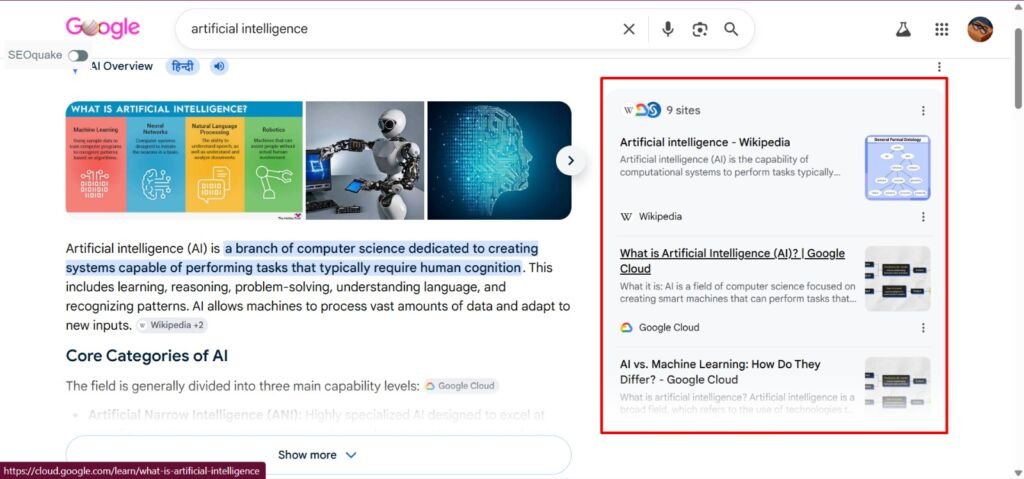 source attribution for AI overviews
